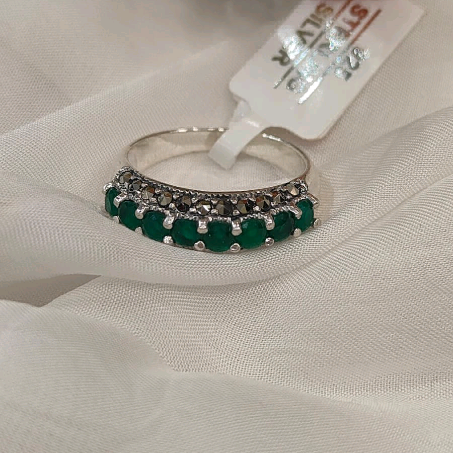 Green Marcasite Ring 